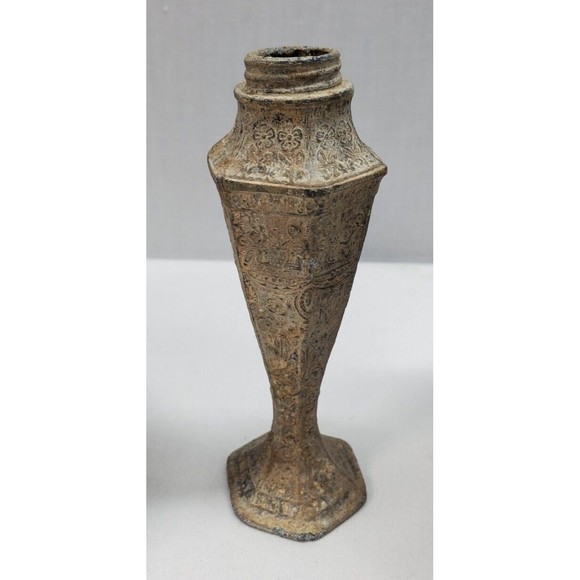 3 Metal Artifacts Brass Copper Pitcher Lotus Blossom Shaker missing top Vintage - Picture 3 of 12